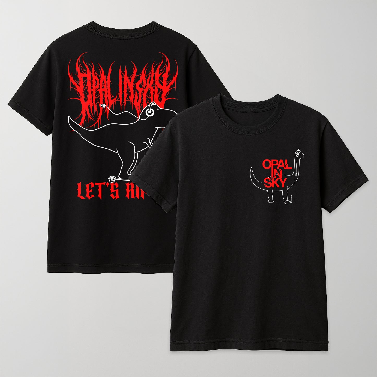 OPAL IN SKY "Let's Rip It Dino" Front/Back Unisex T-Shirt