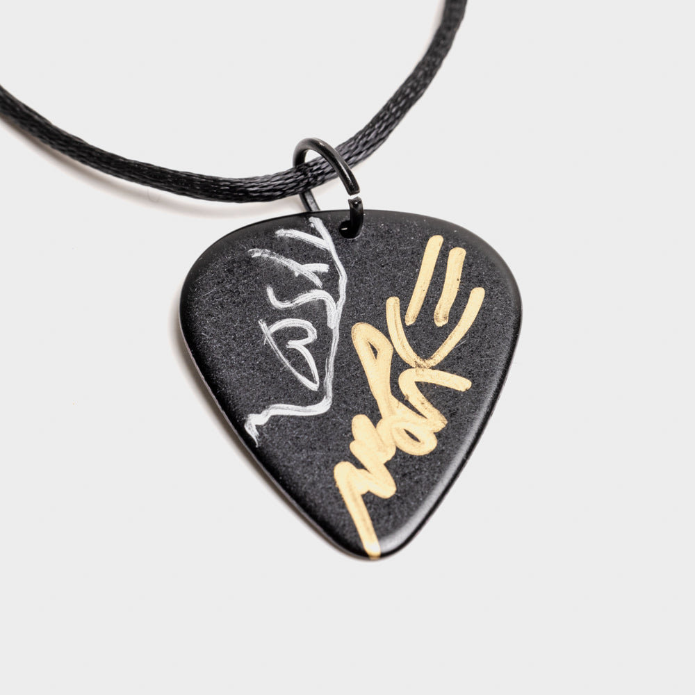 Signed Big White Pick & Signed String Breaker Necklace