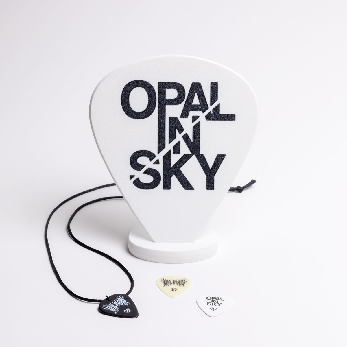 Signed Big White Pick & Signed String Breaker Necklace