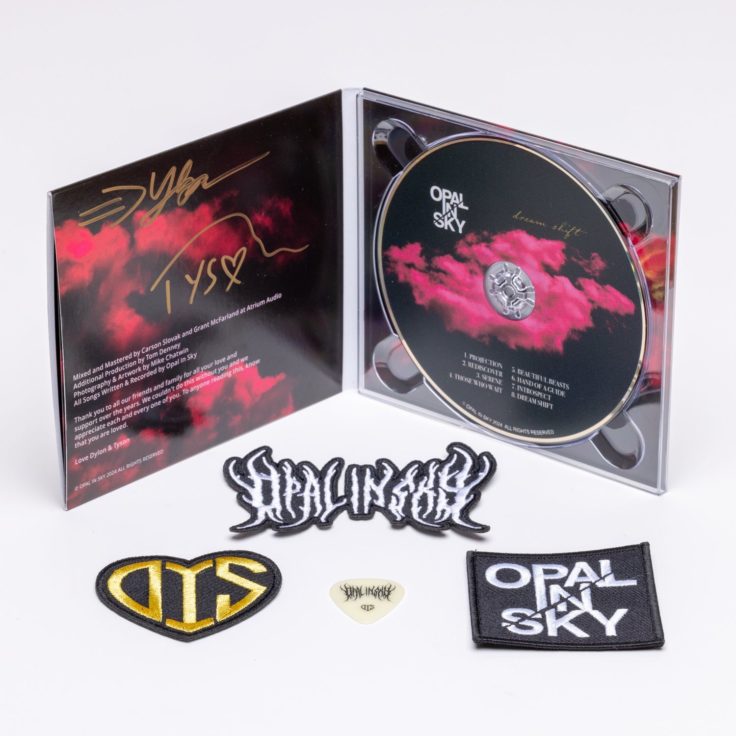 Signed Dream Shift CD & OIS Patches Bundle – OPAL IN SKY Merch