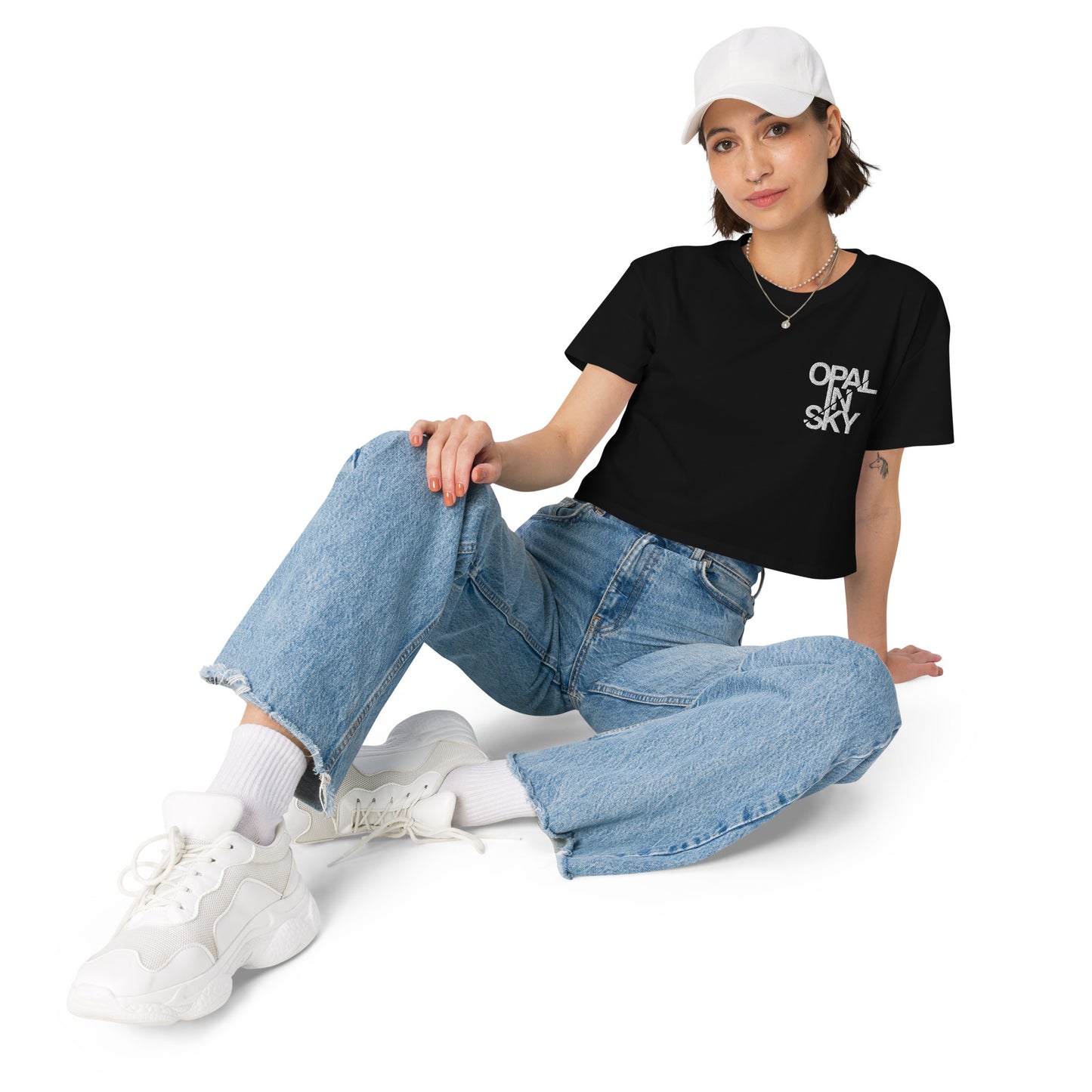 OPAL IN SKY “LOGO” Embroidered Women’s Crop Top